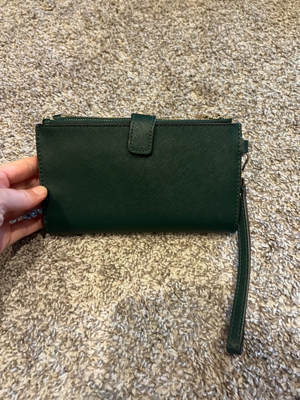 Michael Kors Dark Green Saffiano Wristlet - Picture 3 of 6